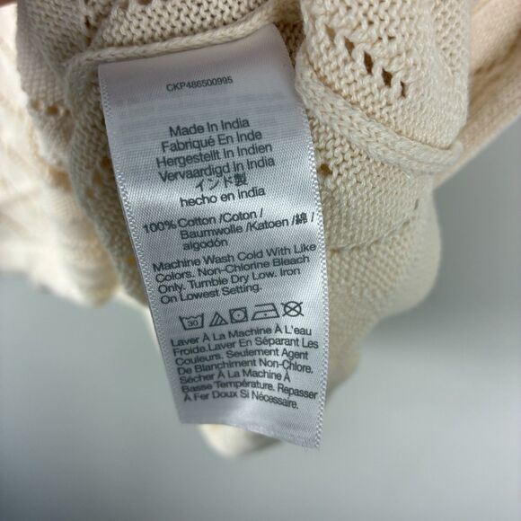 Madewell Men's Waffle-Knit Johnny-Collar Sweater Polo Cream Sz XL Ivory NEW - Picture 7 of 8